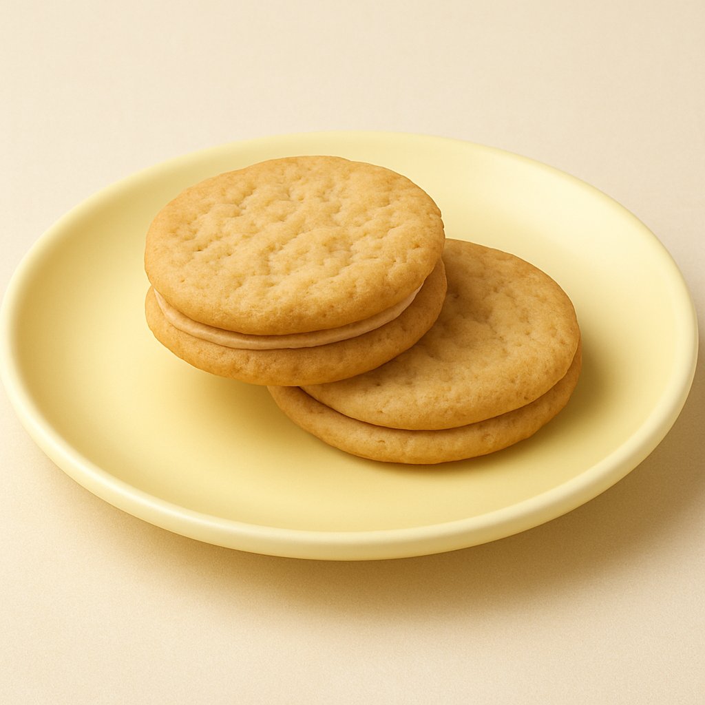 Do-si-dos oatmeal sandwich cookies on a butter-yellow plate.